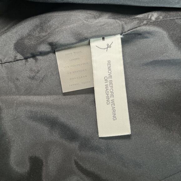 Ann Taylor 100% Wool Black Double Breasted Ruffled Collar Jacket Blazer Vtg. 8P - Picture 9 of 13